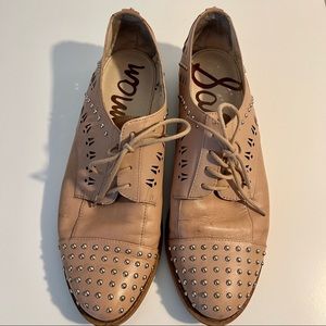 Sam Edelman tan beige leather loafers sneakers